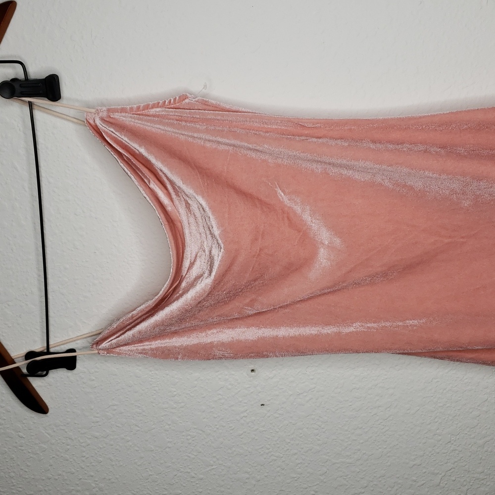 Cider Velvet Drape Neckline Spaghetti Straps Slip Mini Dress Size S Pink 90s Y2K - Picture 14 of 14